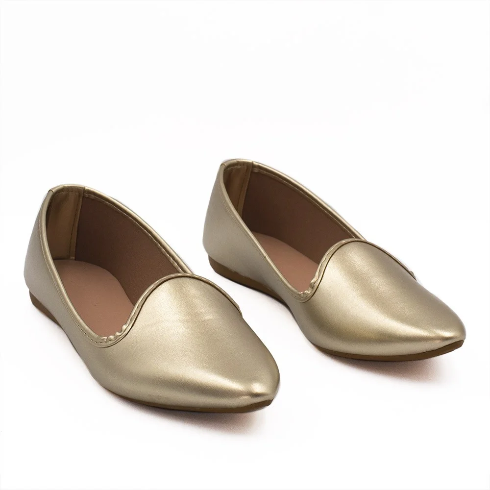 Sapato Mocassim Zatta Liso Ariadna Dourada Dourado 5