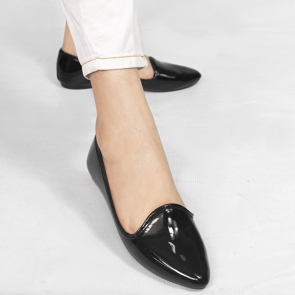 Sapato Mocassim Zatta Liso Ariadna Verniz Preto Preto 4