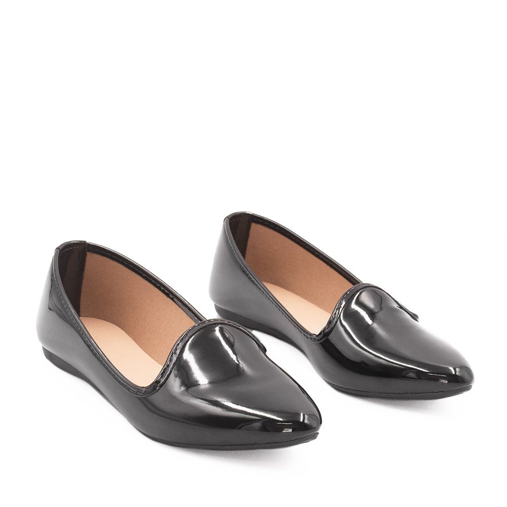 Sapato Mocassim Zatta Liso Ariadna Verniz Preto Preto 5