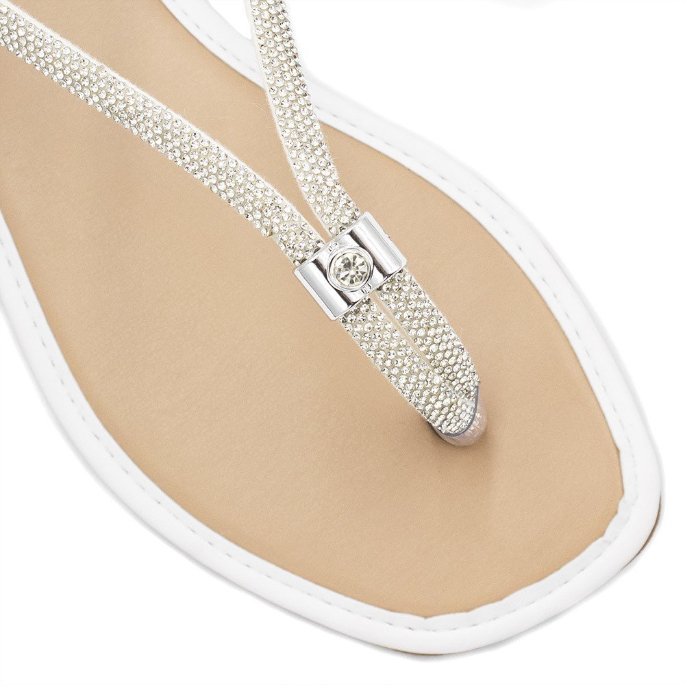 Rasteira Zatta Tira de Strass Antonieta Branca Branco 3
