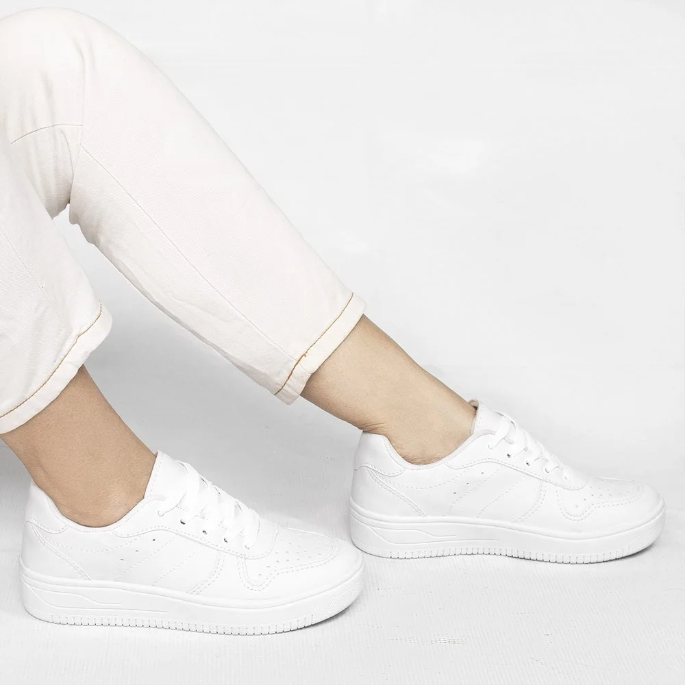 Tênis Zatta Casual Cadarço Kelly Branco Branco 2