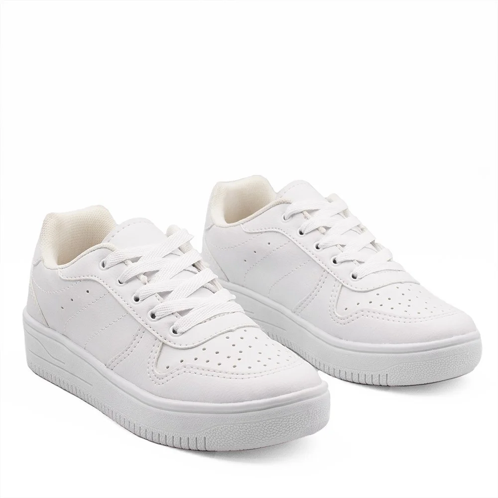 Tênis Zatta Casual Cadarço Kelly Branco Branco 3