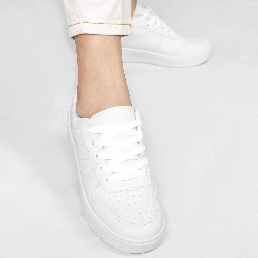 Tênis Zatta Casual Cadarço Kelly Branco Branco 4