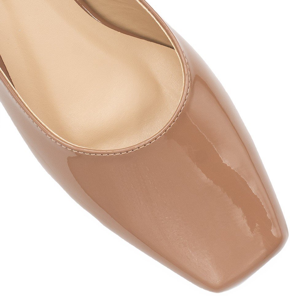 Sapato Zatta  Retrô  Bico Quadrado Ingrid Verniz Nude Nude 5