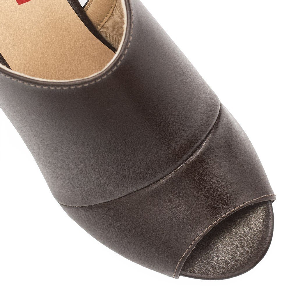 Sandália Peep Toe Zatta Anabela Iracema Marrom Marrom 5