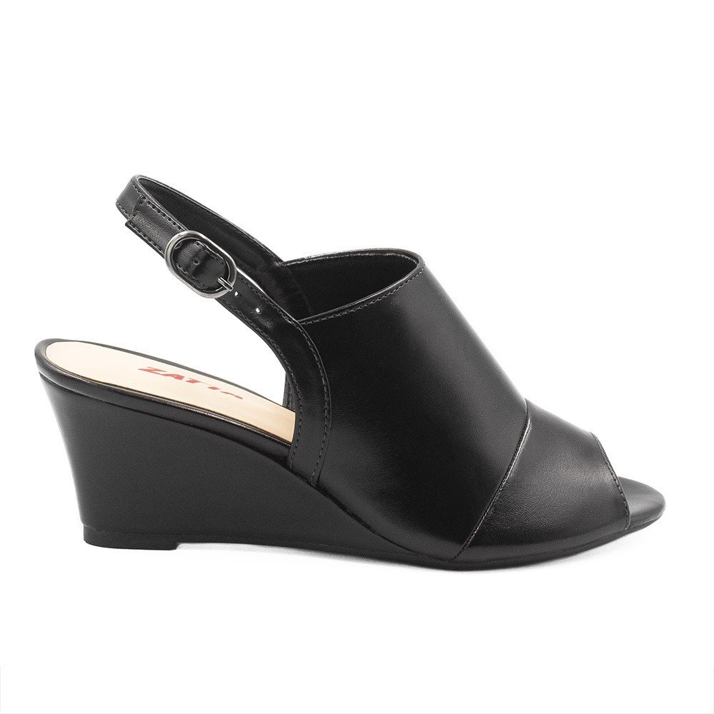 Sandália Peep Toe Zatta Anabela Iracema Preta