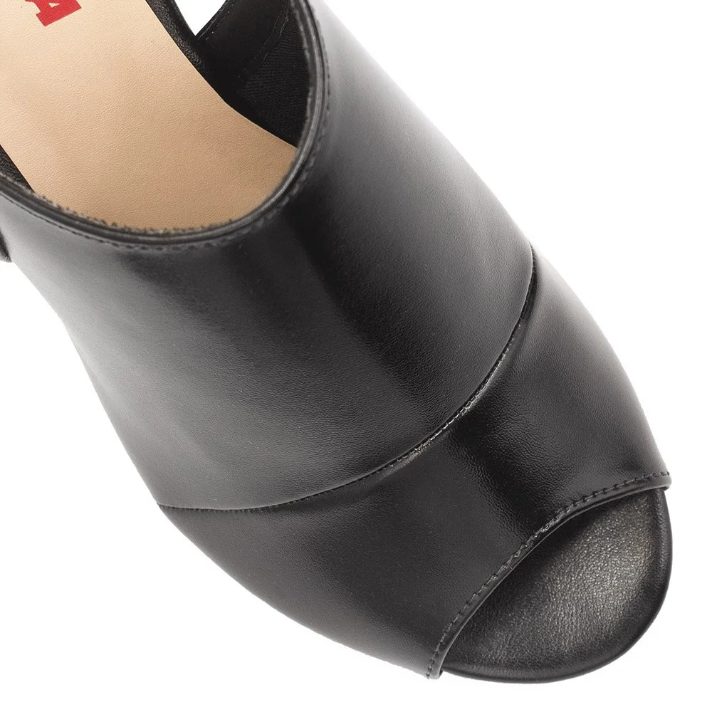 Sandália Peep Toe Zatta Anabela Iracema Preta Preto 4