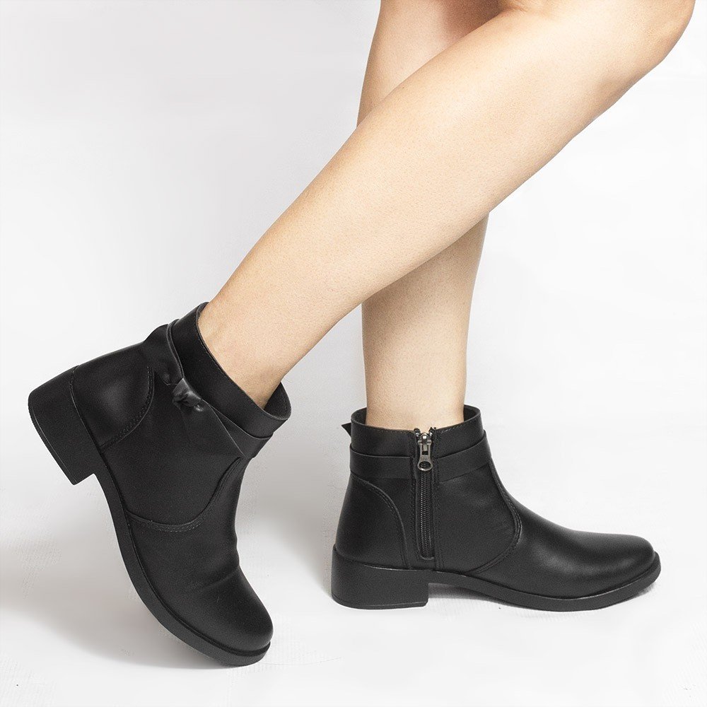 Bota Zatta Montaria Laço Lateral Ludmila Preta Preto 2