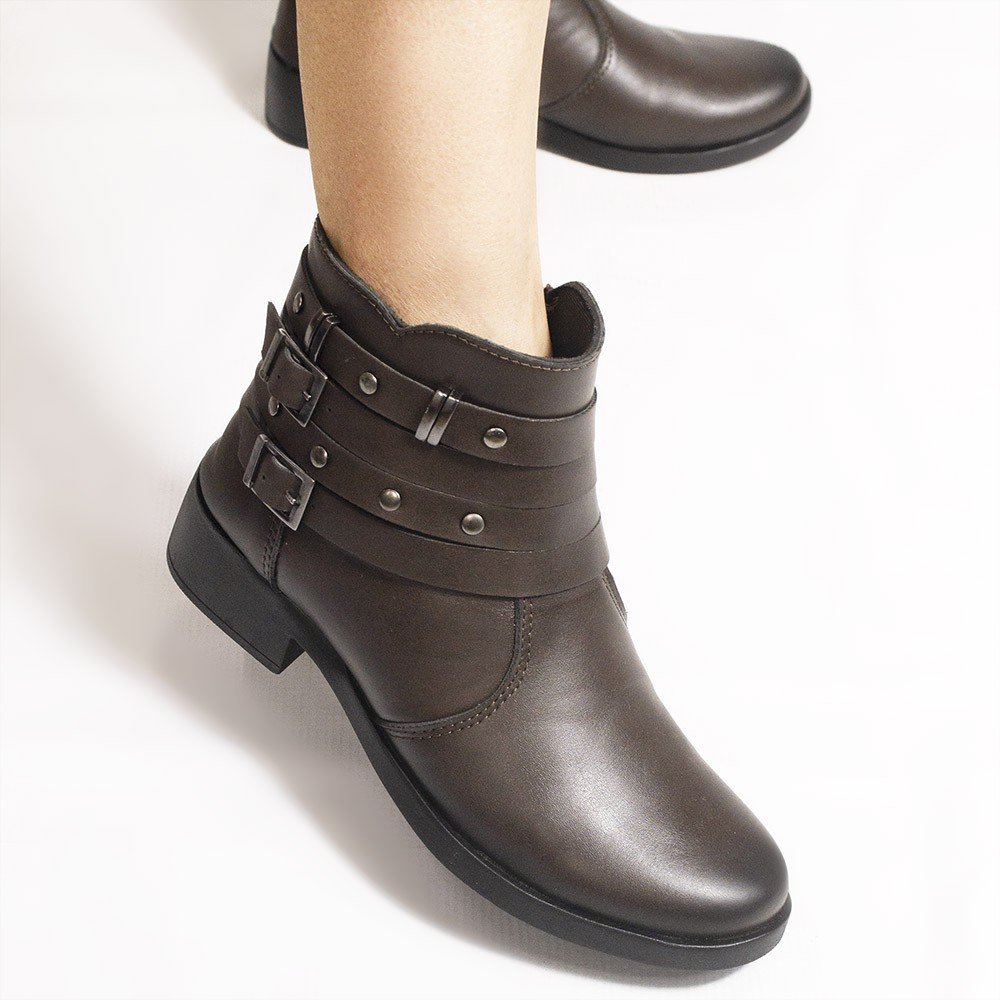 Bota Zatta Montaria Fivelas Laterais Lua Café Café 4