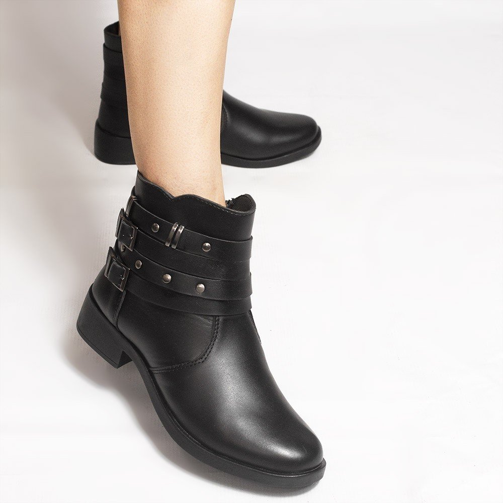 Bota Zatta Montaria Fivelas Laterais Lua Preta Preto 4