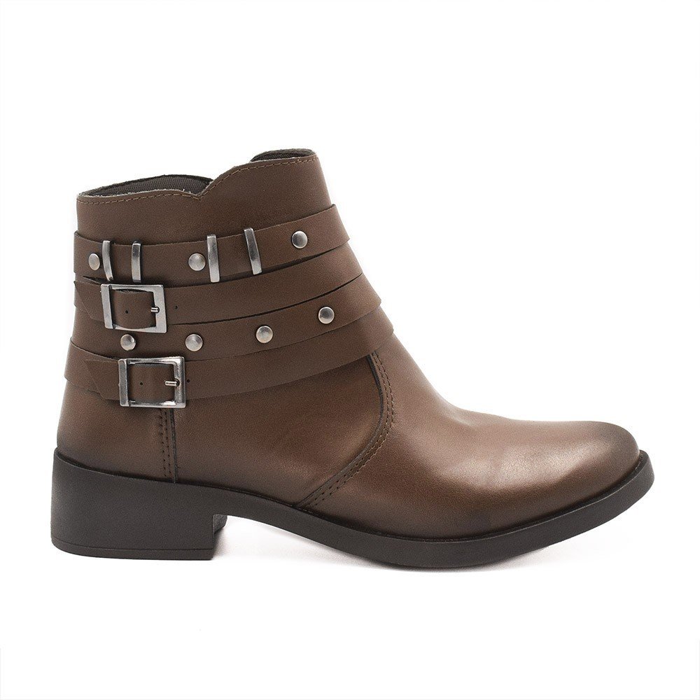 Bota Zatta Montaria Fivelas Laterais Lua Marrom