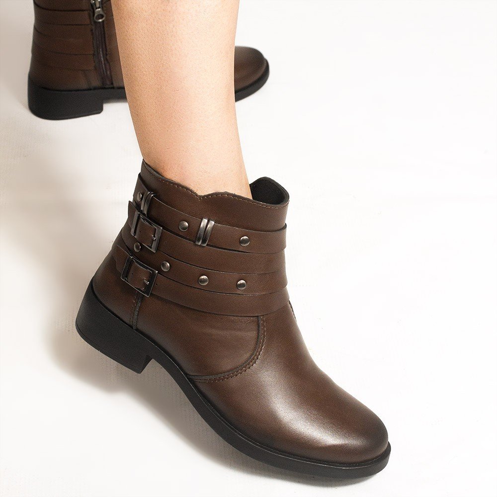 Bota Zatta Montaria Fivelas Laterais Lua Marrom Marrom 4