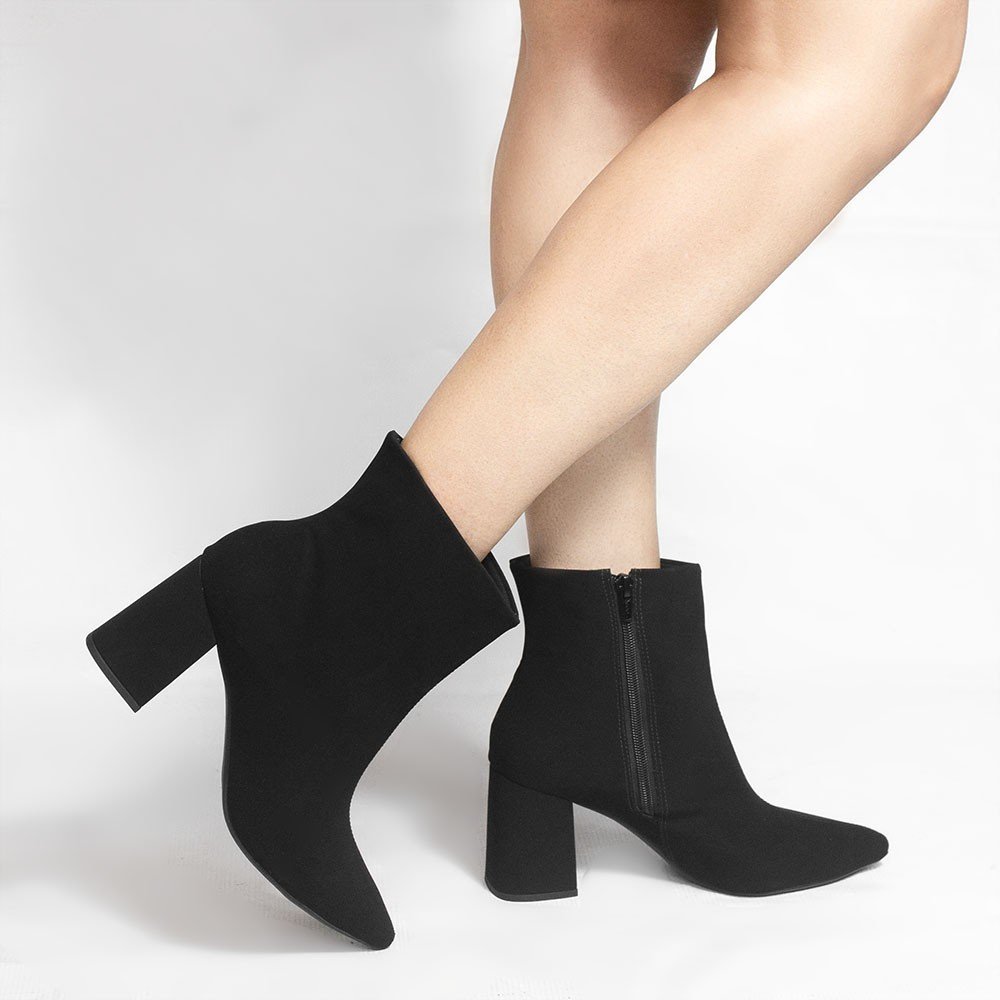 Bota Zatta Salto Bloco Wenny Nobuck Preto Preto 2