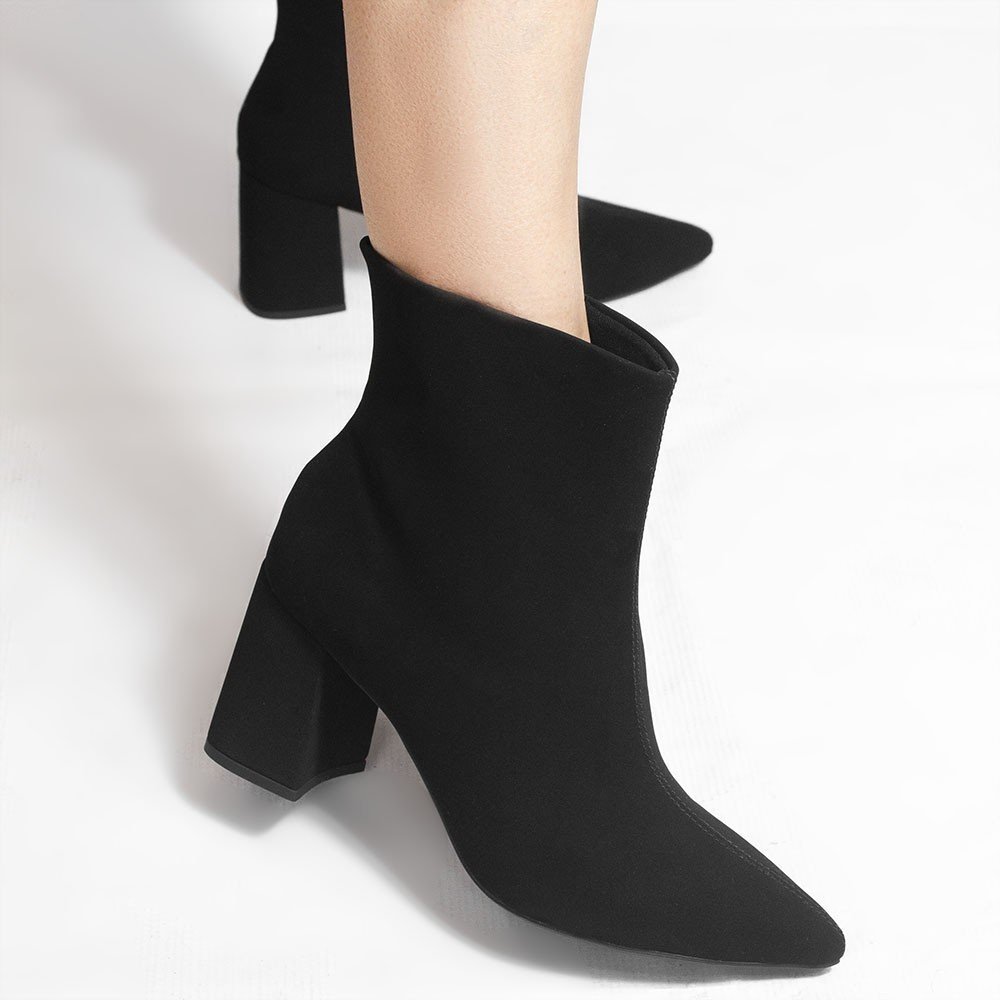 Bota Zatta Salto Bloco Wenny Nobuck Preto Preto 3