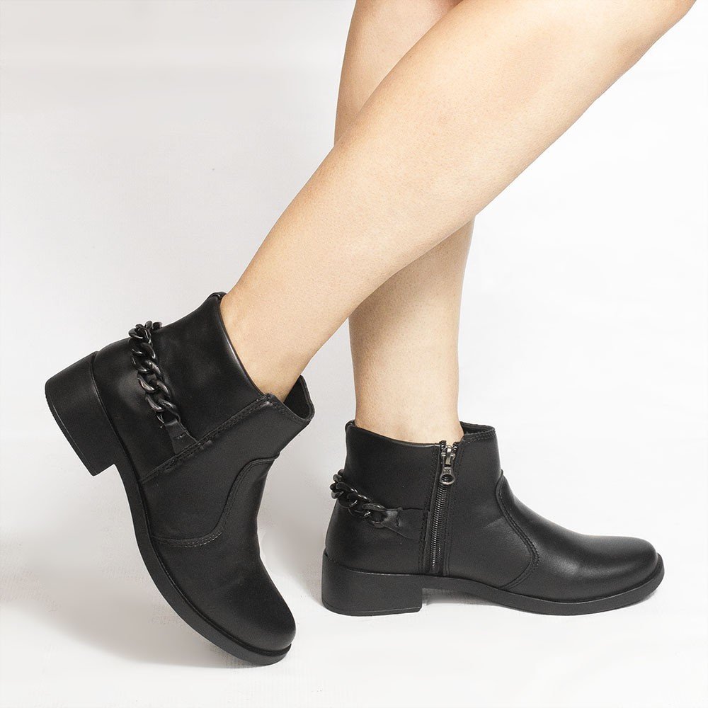 Bota Zatta  Montaria Cano Curto  Ziper Lateral Jamile Preta Preto 2