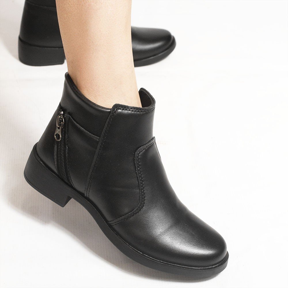 Bota Zatta  Montaria Cano Curto  Ziper Lateral Jamile Preta Preto 7
