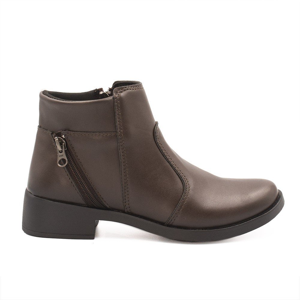 Bota Zatta  Montaria Cano Curto  Ziper Lateral Jamile Café