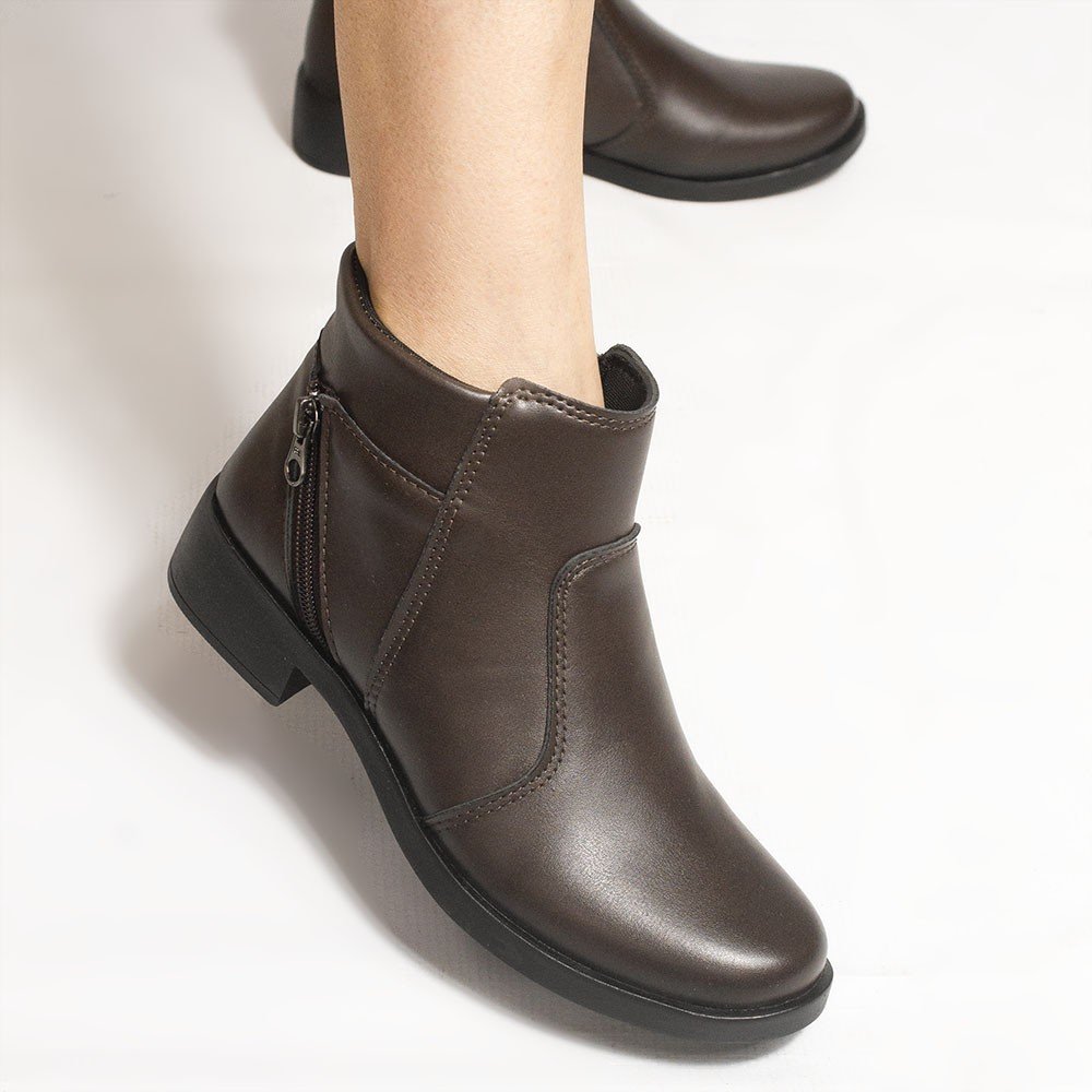 Bota Zatta  Montaria Cano Curto  Ziper Lateral Jamile Café Café 4
