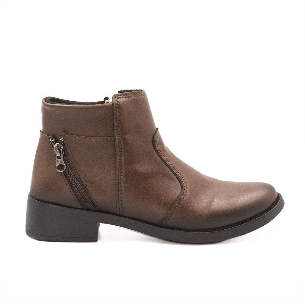 Bota Zatta  Montaria Cano Curto  Ziper Lateral Jamile Marrom