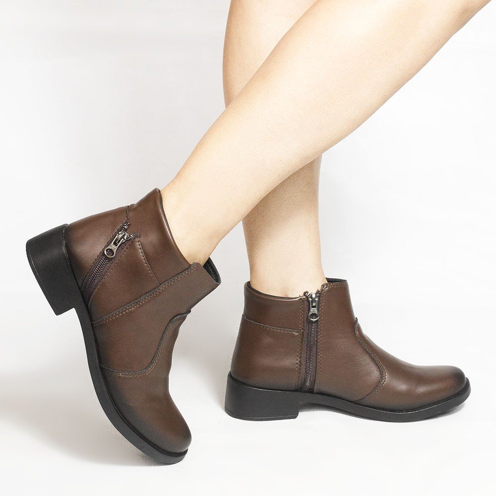 Bota Zatta  Montaria Cano Curto  Ziper Lateral Jamile Marrom Marrom 2