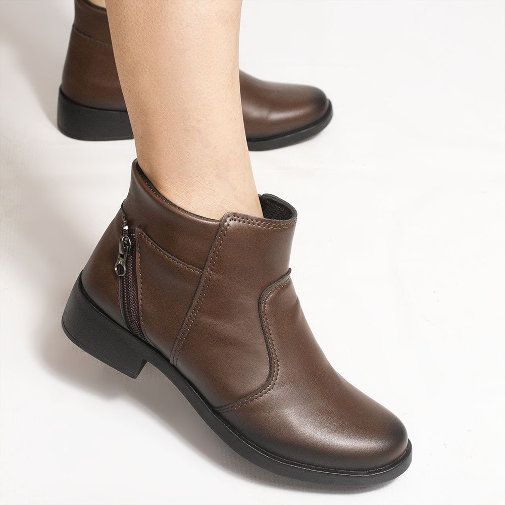 Bota Zatta  Montaria Cano Curto  Ziper Lateral Jamile Marrom Marrom 4