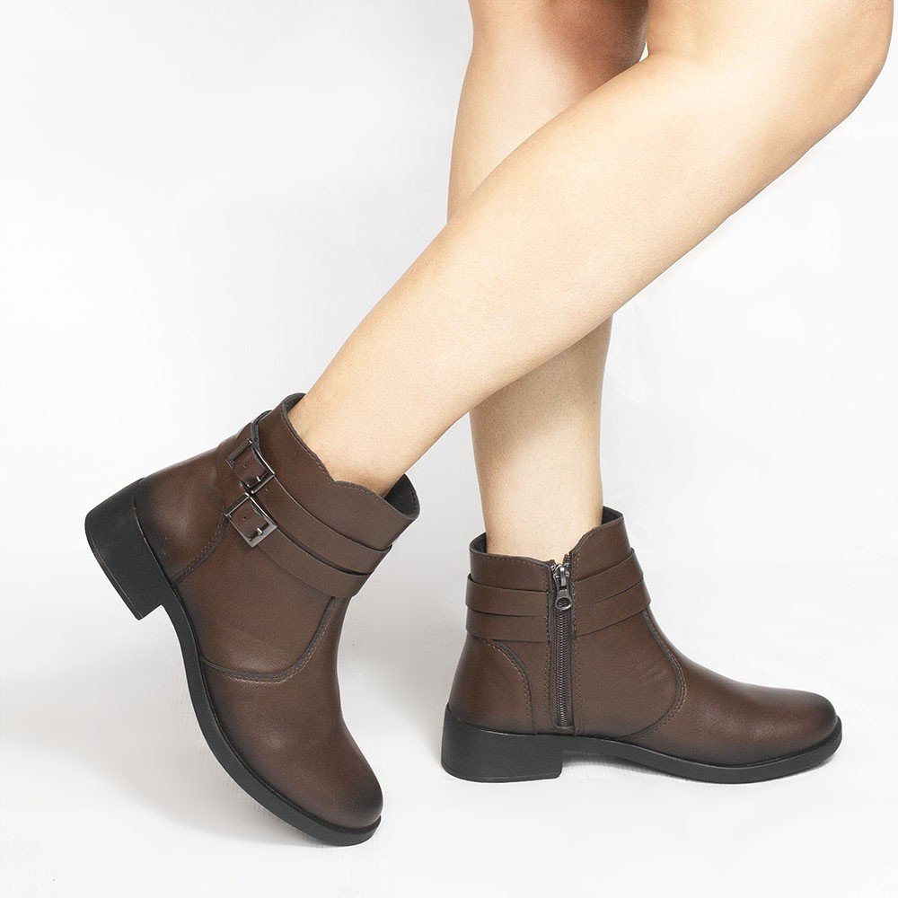 Bota Zatta Montaria Duas Fivelas Lucimara Marrom Marrom 2