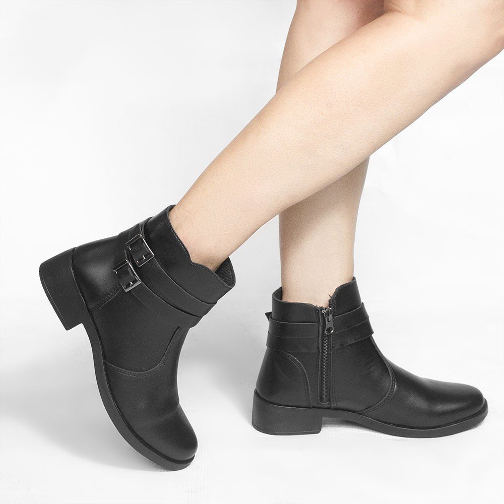 Bota Zatta Montaria Duas Fivelas Lucimara Preta Preto 2