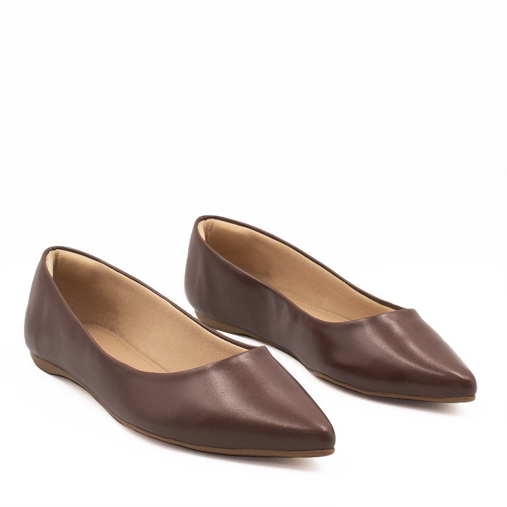 Sapatilha Zatta Flat Bico Fino Noely Marrom Marrom 3