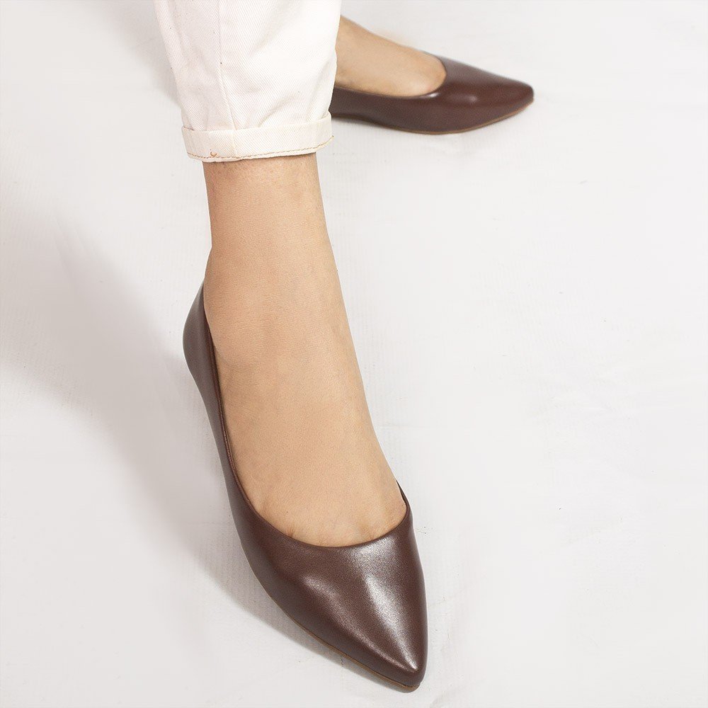 Sapatilha Zatta Flat Bico Fino Noely Marrom Marrom 4