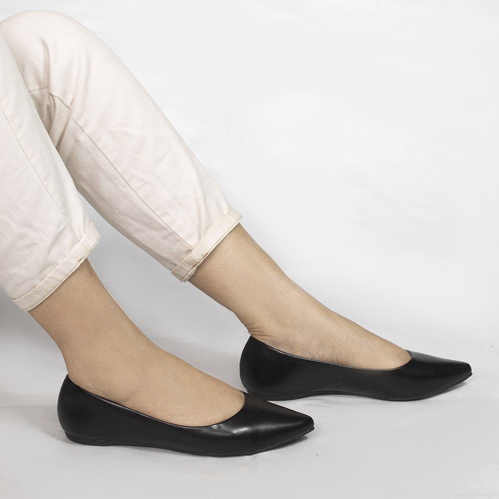 Sapatilha Zatta Flat Bico Fino Noely Preta Preto 2