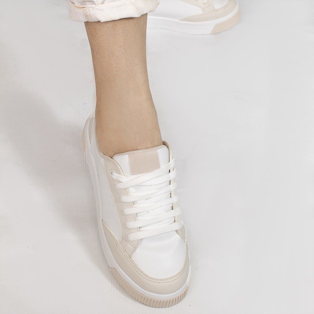 Tênis Zatta Casual Cadarço Bicolor Lamys Branco Branco 2