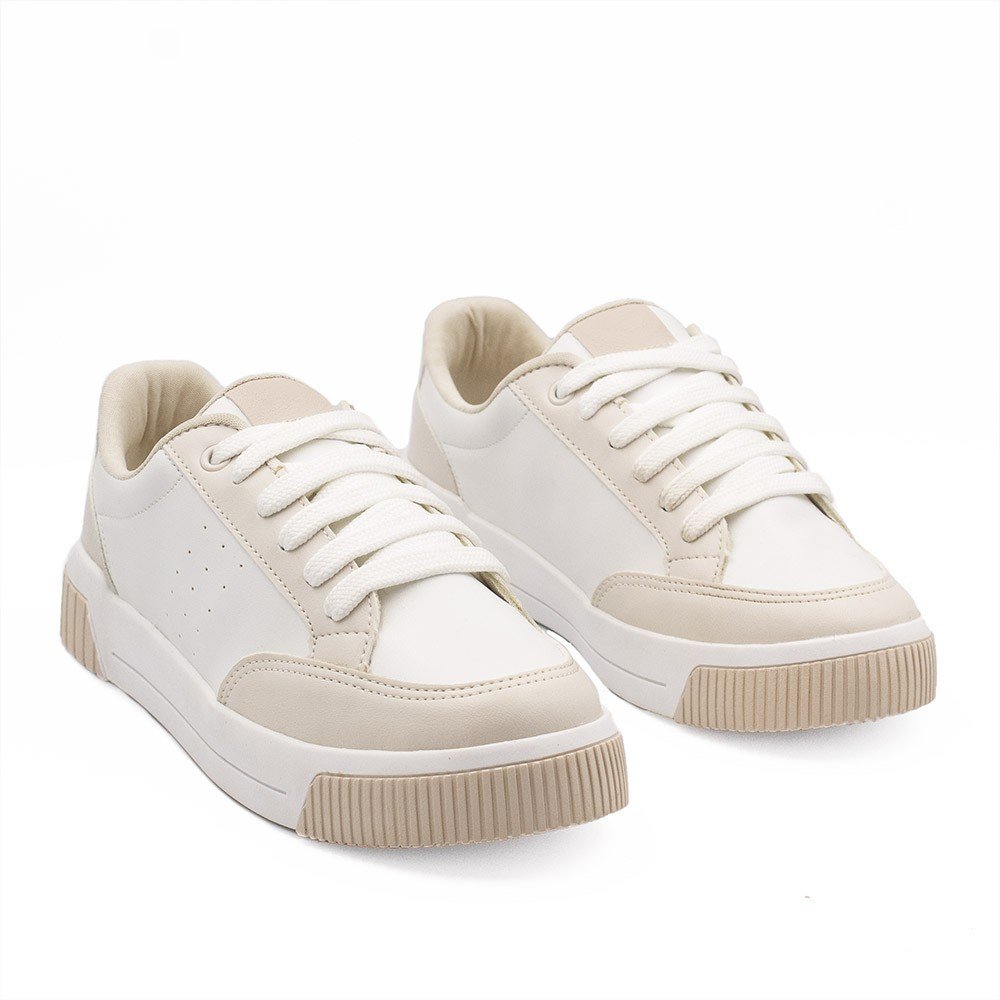 Tênis Zatta Casual Cadarço Bicolor Lamys Branco Branco 4