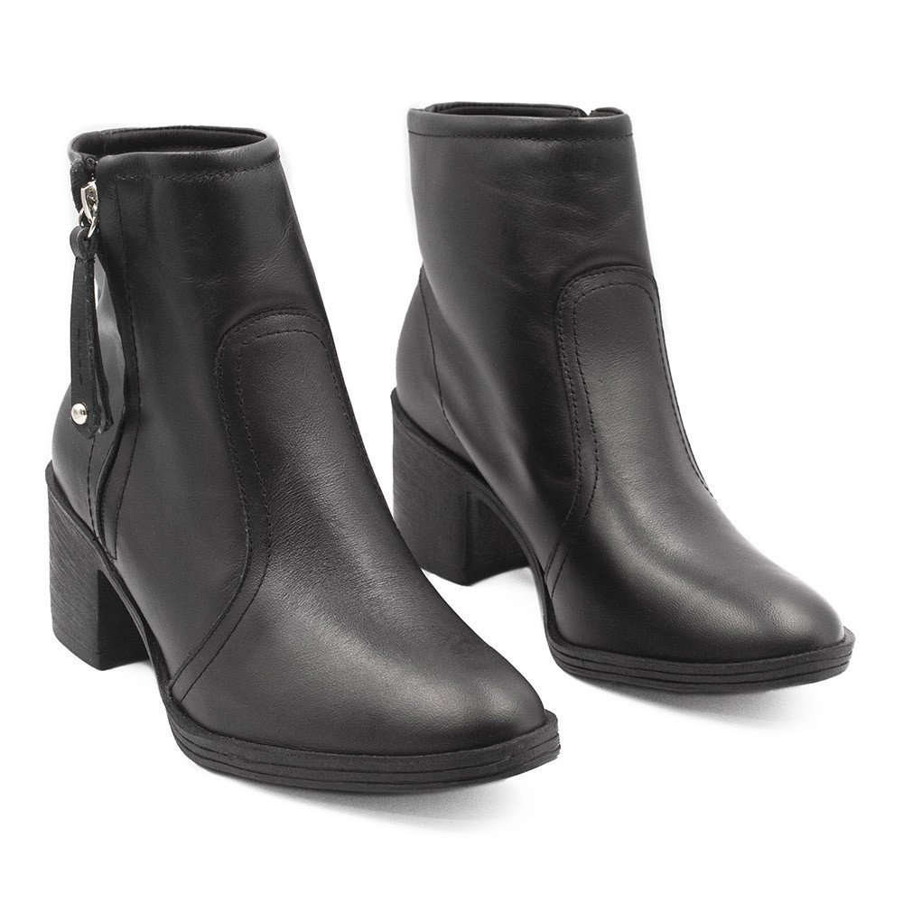 Bota Zatta Cano Médio Salto Bloco Violeta Preta Preto 3