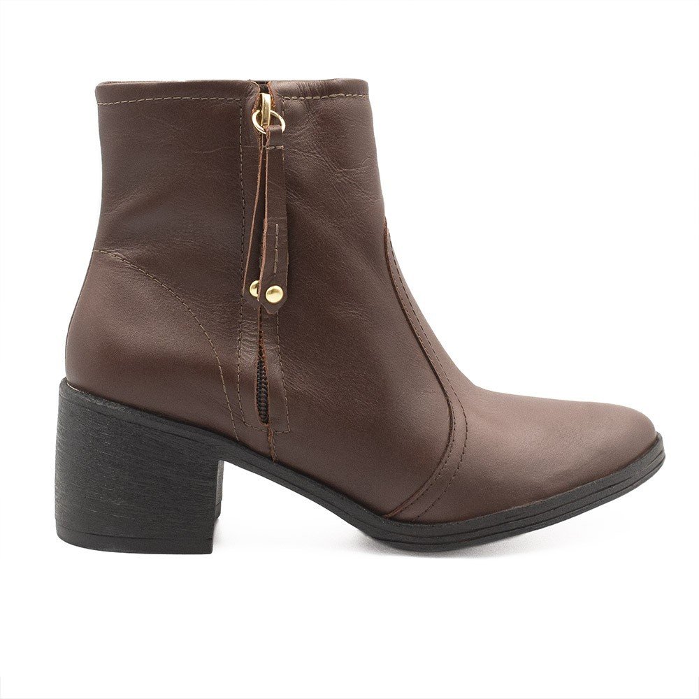 Bota Zatta Cano Médio Salto Bloco Violeta Marrom