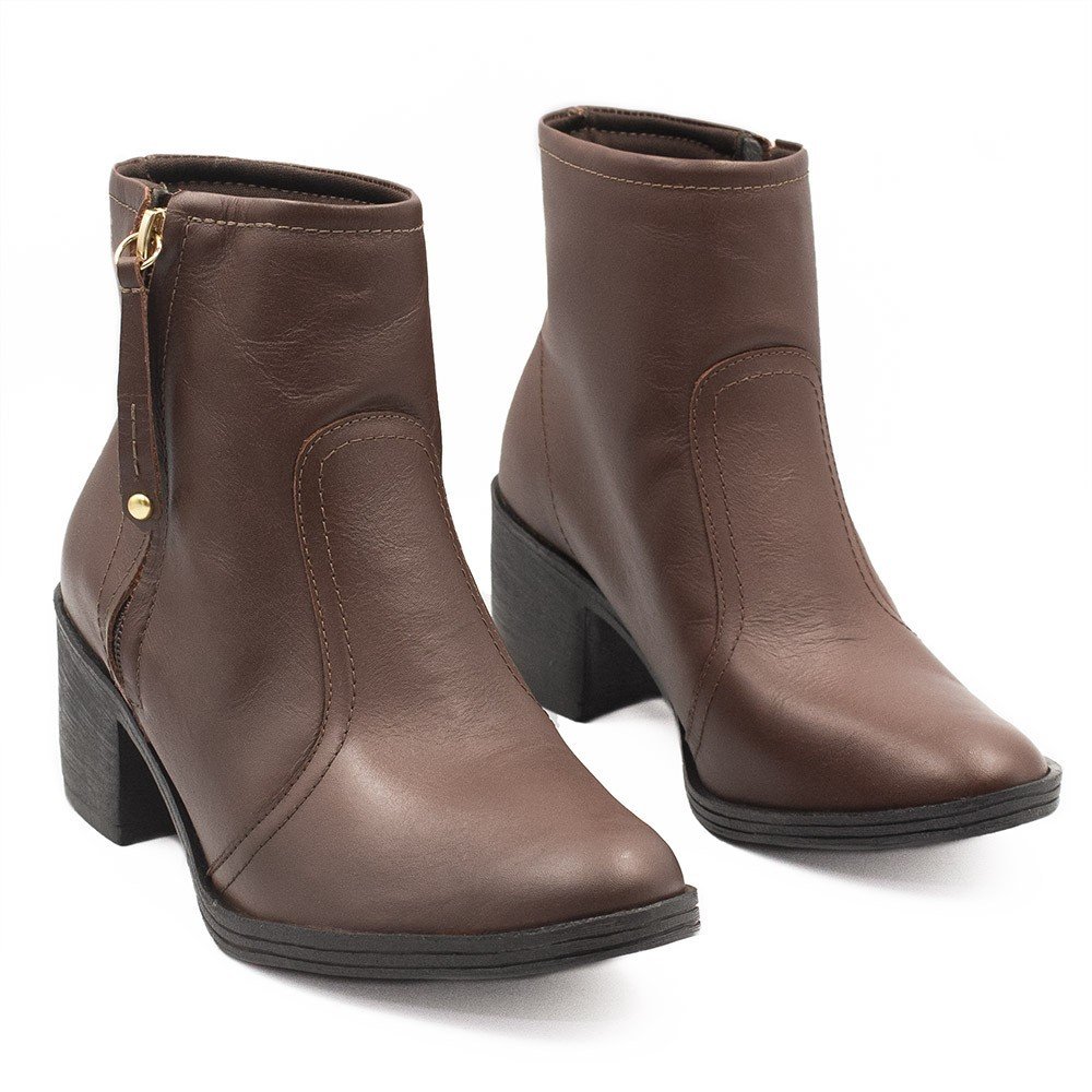 Bota Zatta Cano Médio Salto Bloco Violeta Marrom Marrom 3