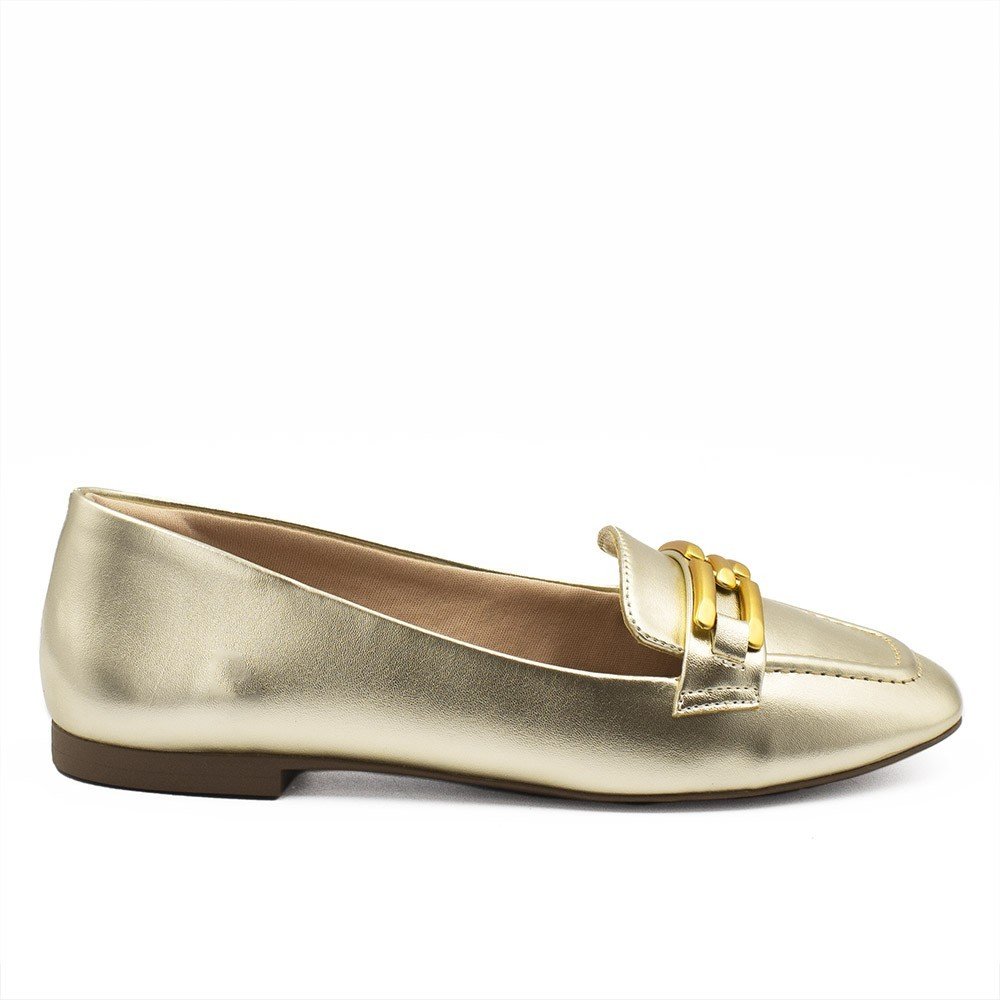 Mocassim Zatta Detalhe de Fivela Sirley Dourado