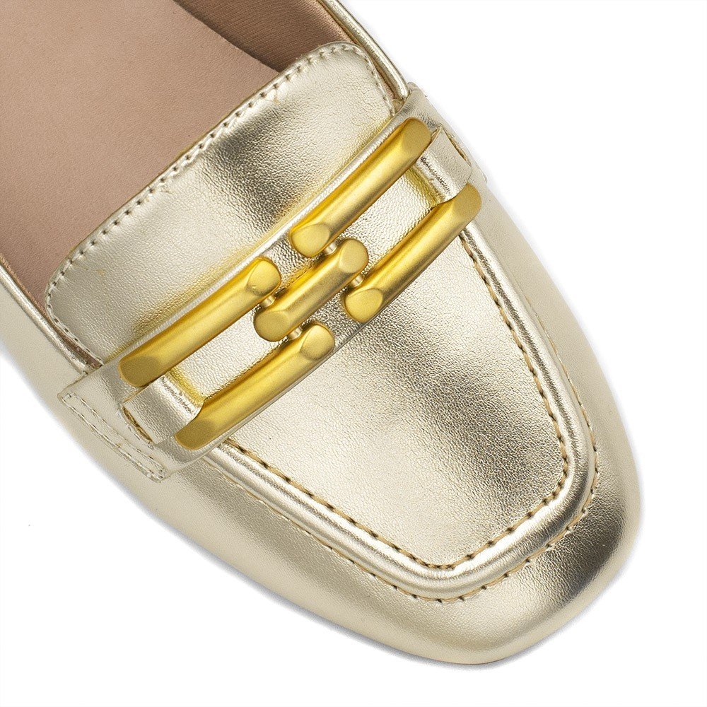 Mocassim Zatta Detalhe de Fivela Sirley Dourado Dourado 5