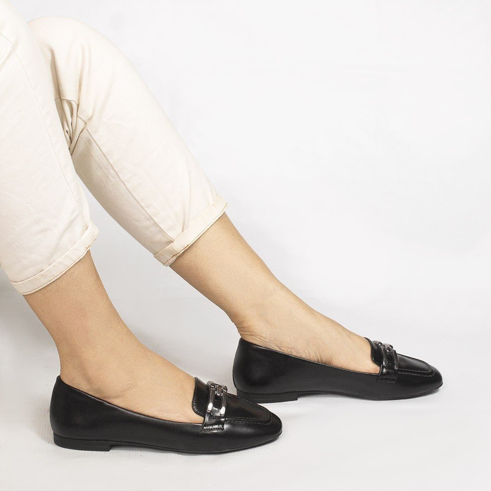 Mocassim Zatta Detalhe de Fivela Sirley Preto Preto 2