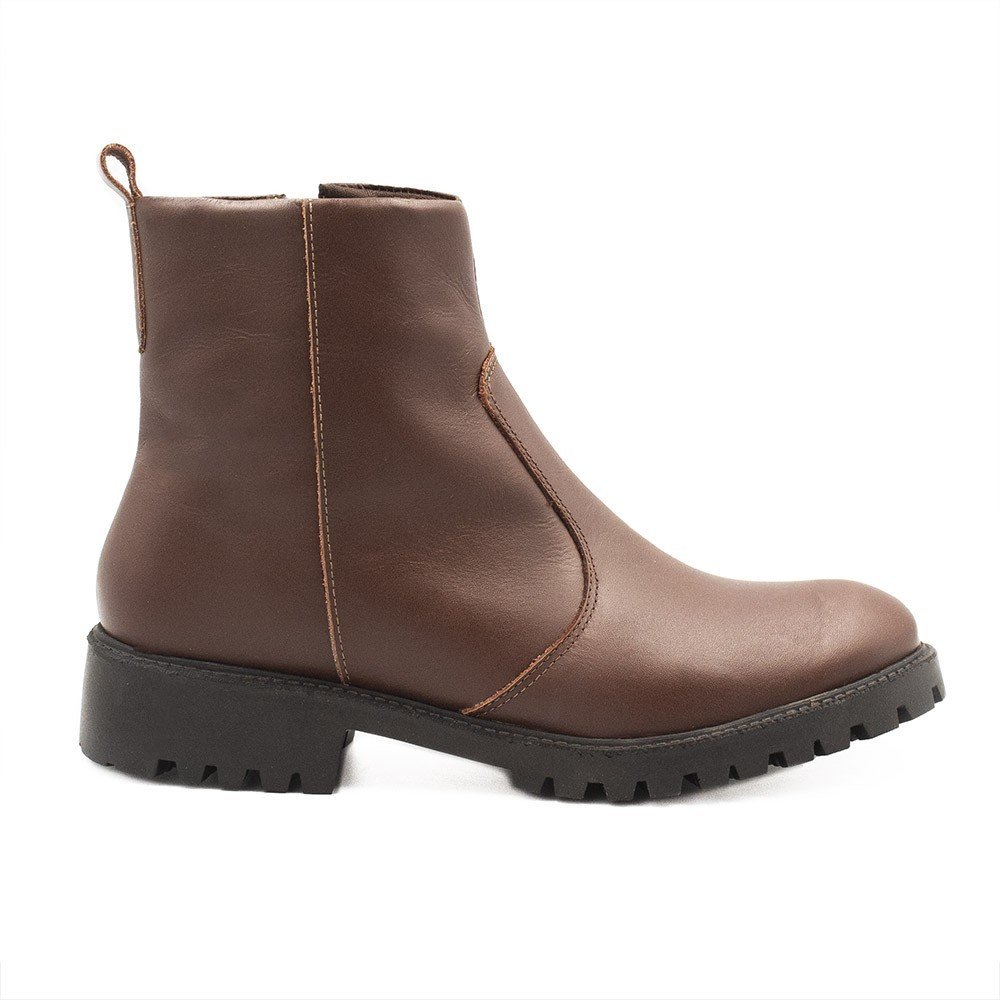 Bota Zatta Coturno Couro Tratorada Lola Marrom