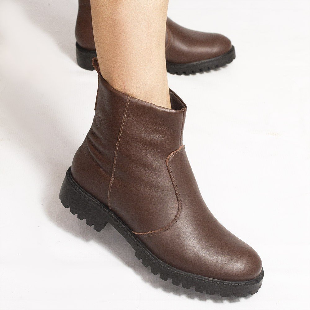 Bota Zatta Coturno Couro Tratorada Lola Marrom Marrom 4