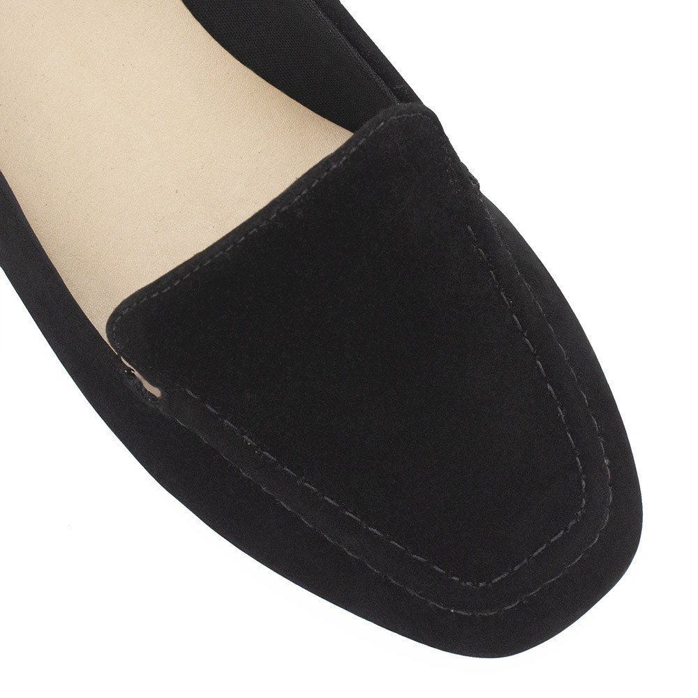 Mocassim Zatta Liso Bico Quadrado Silvana Camurça Preto Preto 4
