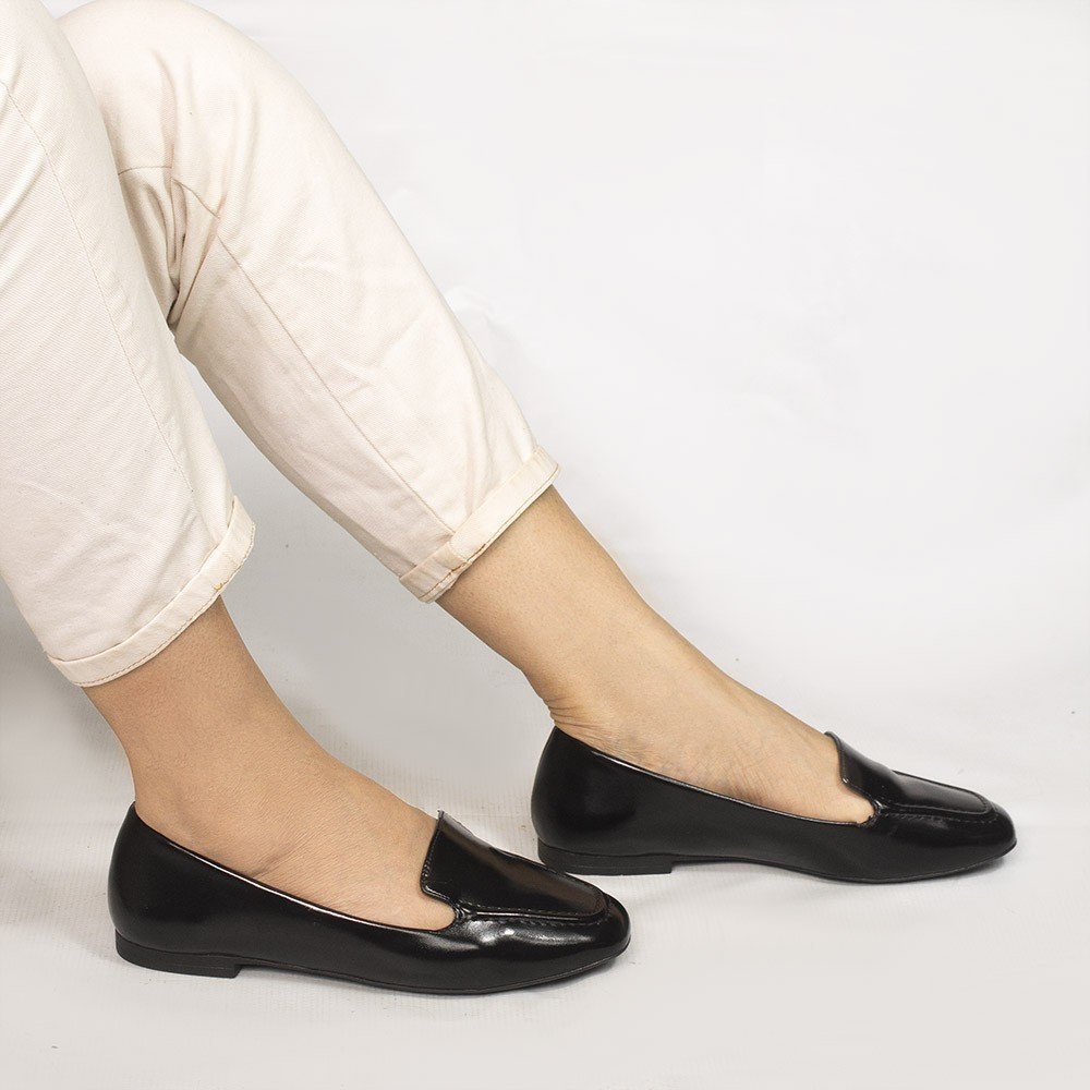 Mocassim Zatta Liso Bico Quadrado Silvana Preto Preto 2