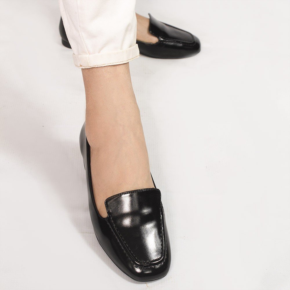 Mocassim Zatta Liso Bico Quadrado Silvana Preto Preto 3