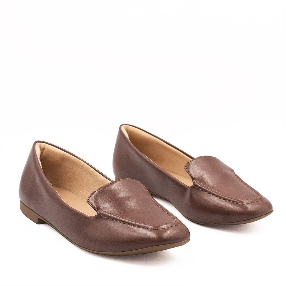 Mocassim Zatta Liso Bico Quadrado Silvana Marrom Marrom 3
