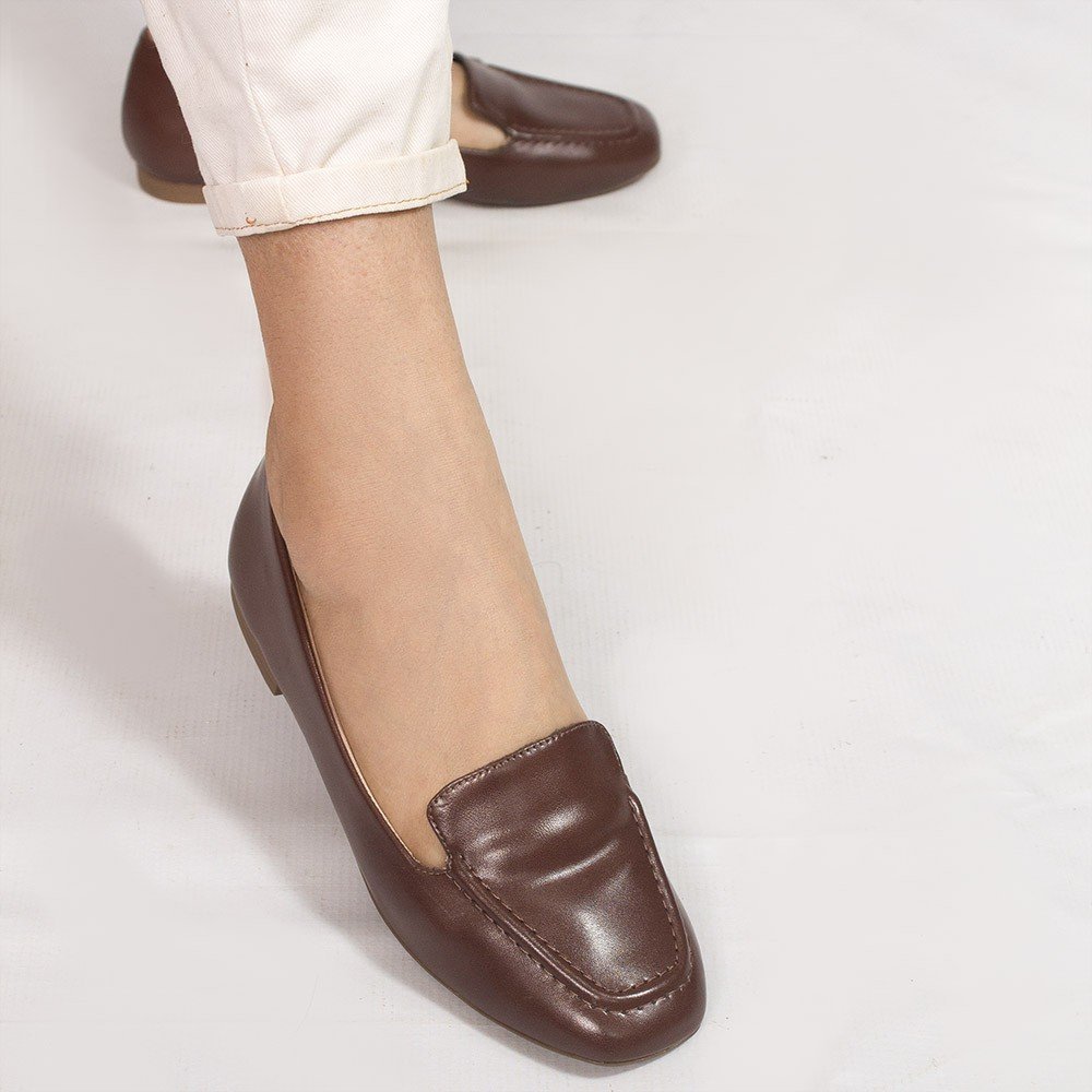 Mocassim Zatta Liso Bico Quadrado Silvana Marrom Marrom 4