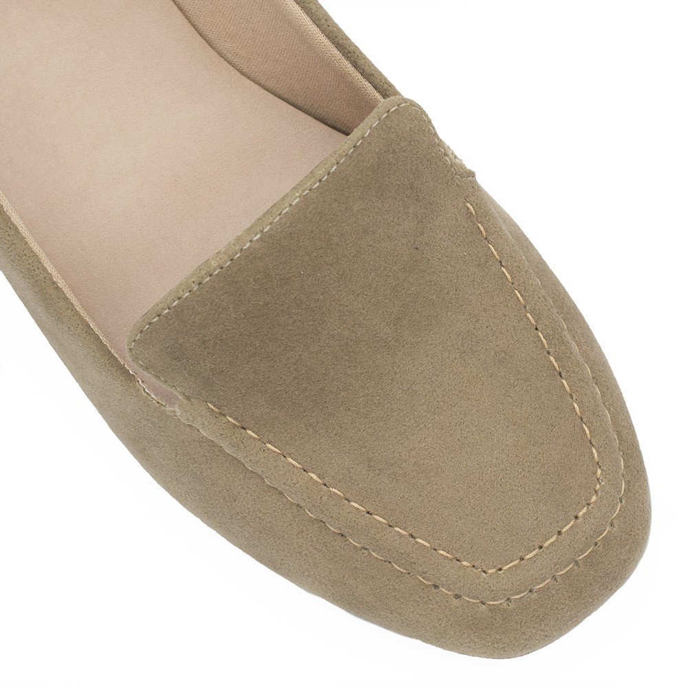 Mocassim Zatta Liso Bico Quadrado Silvana Taupe Bege 3
