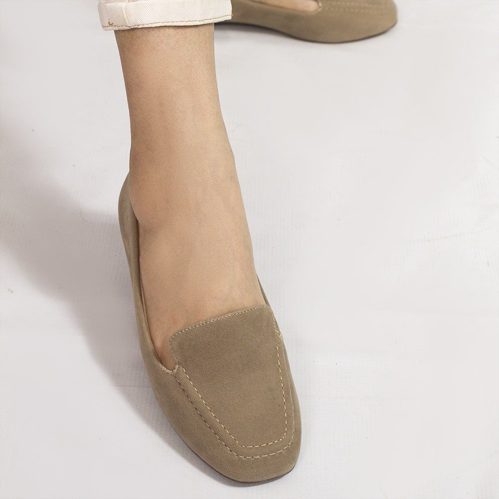 Mocassim Zatta Liso Bico Quadrado Silvana Taupe Bege 4