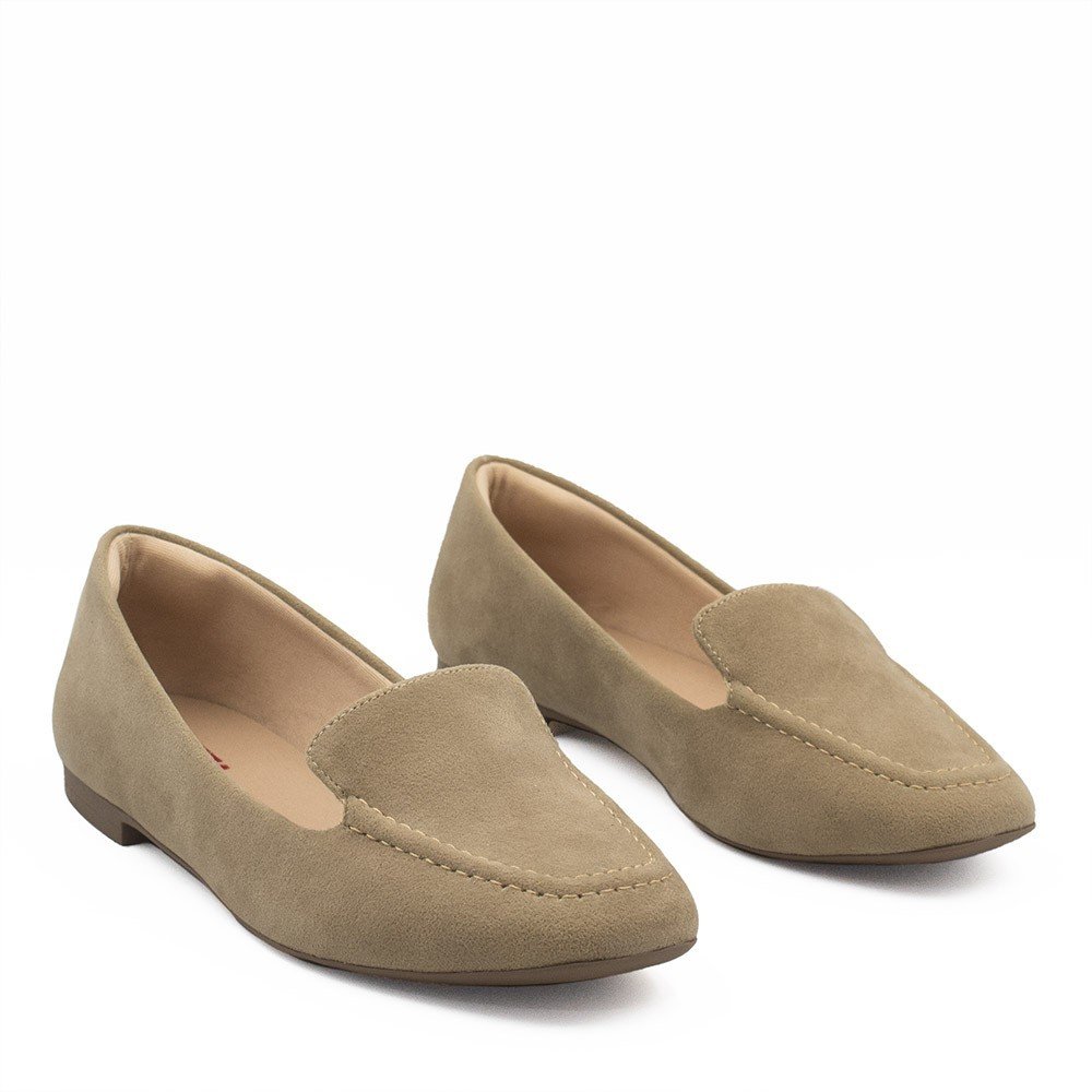 Mocassim Zatta Liso Bico Quadrado Silvana Taupe Bege 5