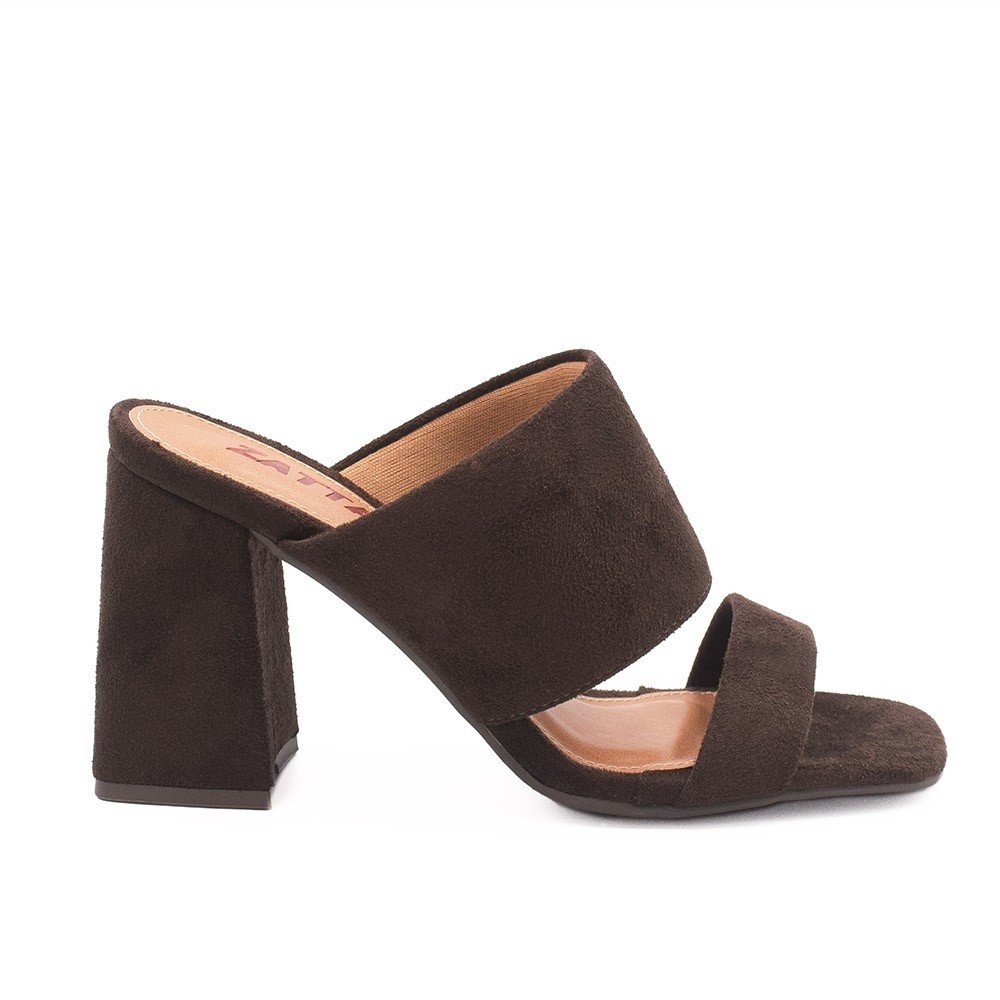 Sandália Zatta Salto Bloco Ariely Marrom