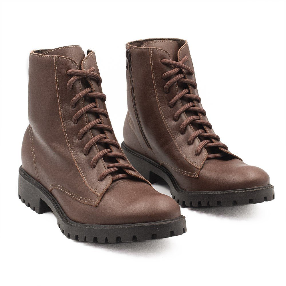 Bota Zatta Coturno em Couro Lina Marrom Marrom 3